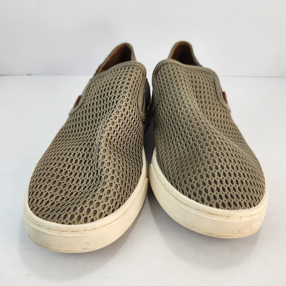 Olukai Pehuea Women's Casual Comfy Breathable  Slip-On Taupe Sneakers‎ Size 8.5